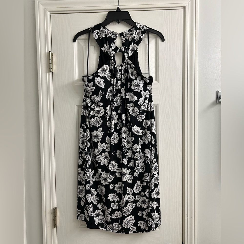 Soma Black and White Floral Backless Dress